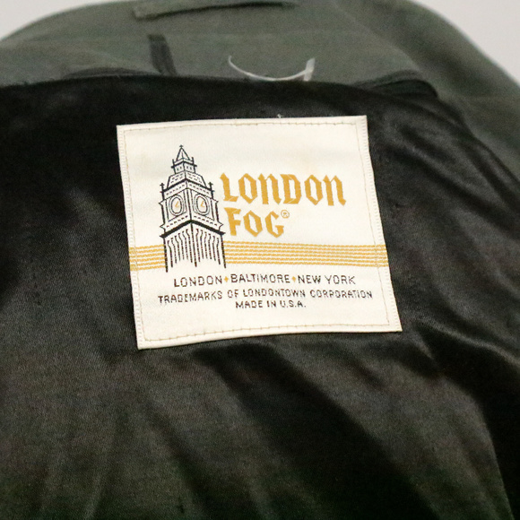 VTG LONDON FOG Woven Gray Over Coat Sz 42 S Men - Picture 7 of 8